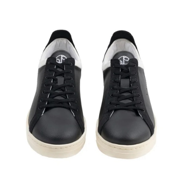 1People Shoes - 1People BorAs Classic Sneakers Oyster- Black Leather SIZE 39 (8) Womens NEW